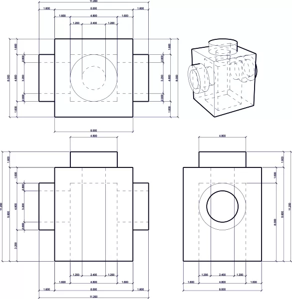 LEGO Brick 1X1 with 2 Knobs on opposite Sides - Model preview 4