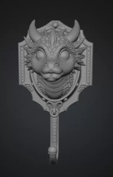 Funny Kiss Dragon Wall Hook STL File for 3D Print - Model preview 9