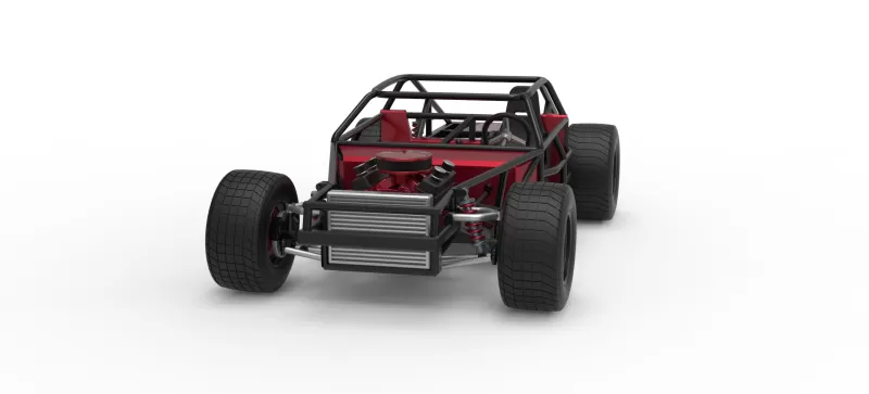 Vintage Dirt late model Race car Base Version 2 Scale 1:25 - Model preview 5