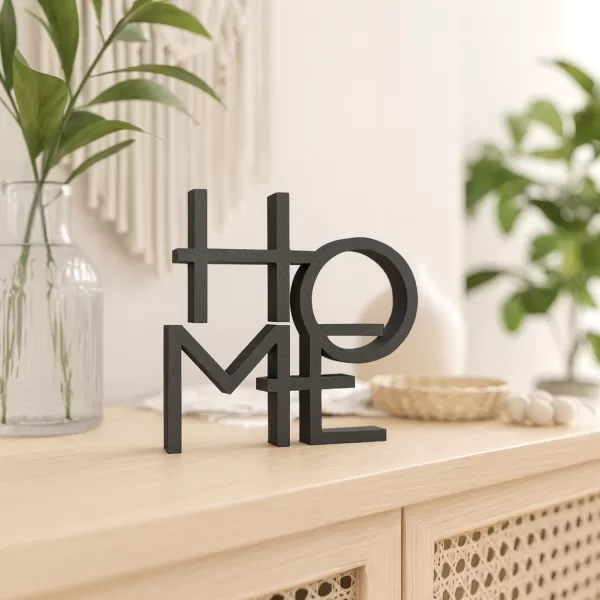 3D Home Word Sign, Home Word Decor, Typography Sculpture - Model preview 8