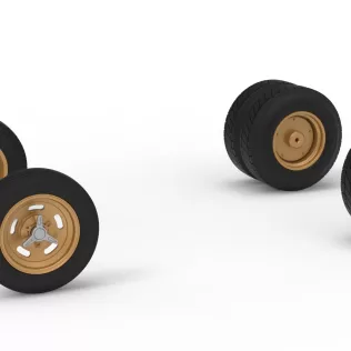 Wheel Set of Vintage Dirt Supermodified stock car V2 Scale 1:25