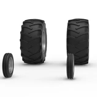 Wheel Set of Vintage Pulling tractor Version 2 Scale 1:25 - Model thumbnail 3