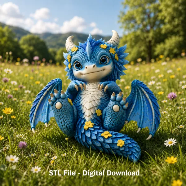 Bluebell Baby Dragon STL File for 3D Print - Model preview 1