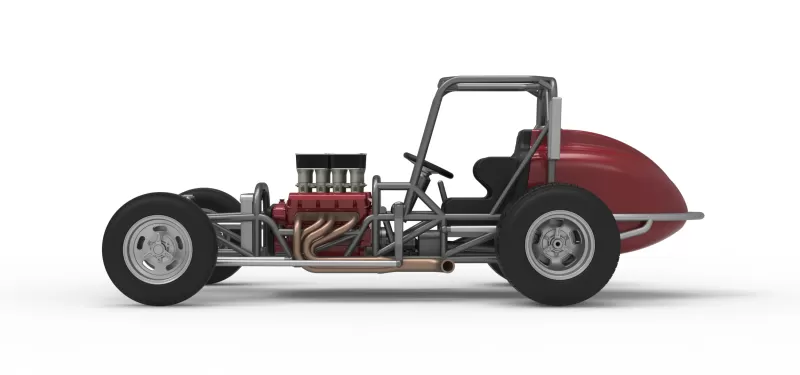 Dirt Silver Crown Champ car Base Version 2 Scale 1:25 - Model preview 9