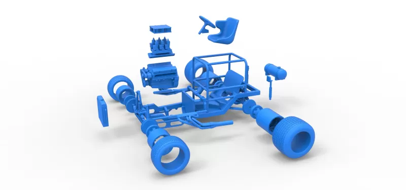 Vintage Dirt Supermodified stock car Base Scale 1:25 - Model preview 21