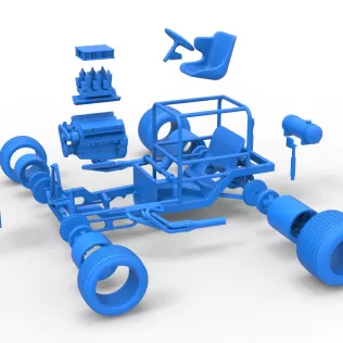 Vintage Dirt Supermodified stock car Base Scale 1:25 - Model thumbnail 21