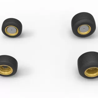 Wheel Set of Vintage Dirt Supermodified stock car Scale 1:25 - Model thumbnail 6