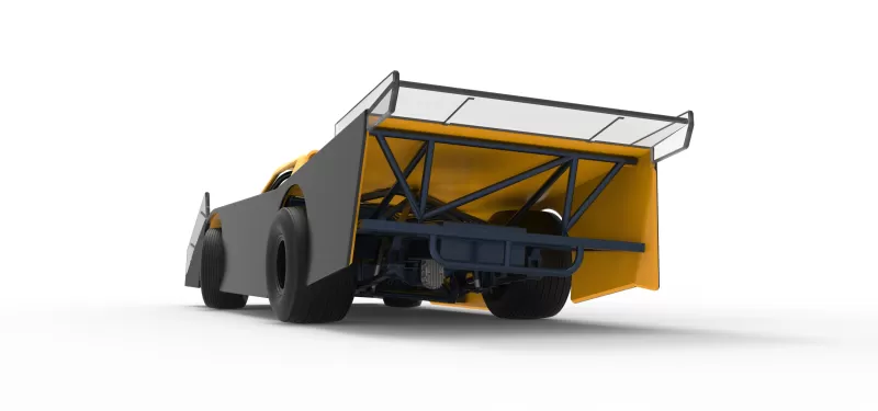 Vintage Dirt late model Race car V5 while turning Scale 1:25 - Model preview 15