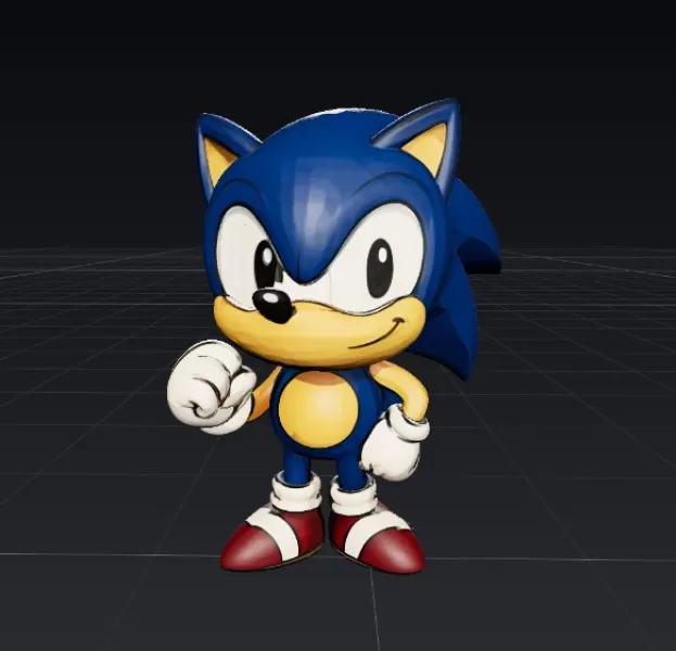 🌀 Sonic Chibi – Modelo 3D del Erizo Más Rápido - Model preview 4