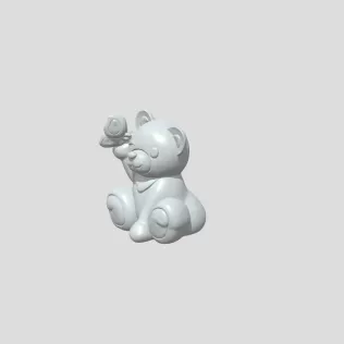 Cute cartoon style teddy bear figurine - Model thumbnail 2