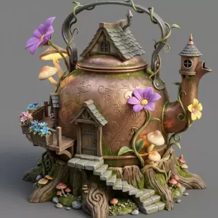 Skull Bloom Castle STL File for 3D Print - Model thumbnail 3