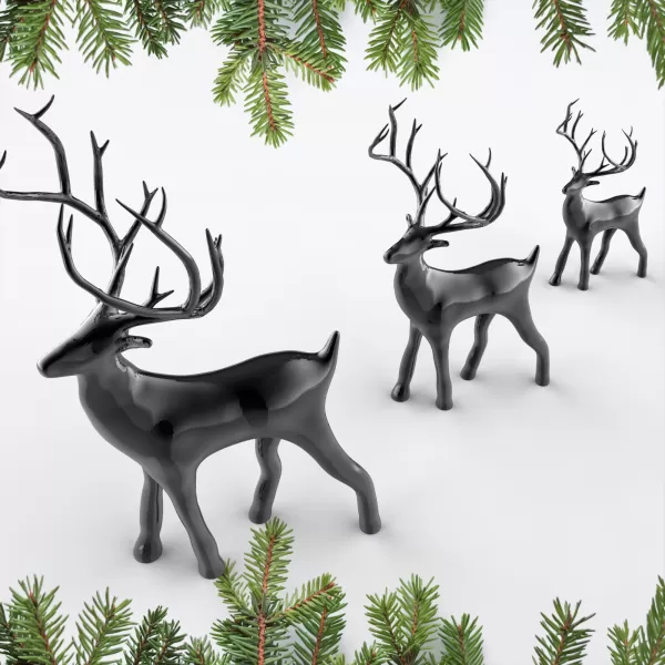3 pcs. Miniature Deer Family, Christmas Decor Reindeer Set - Model preview 5