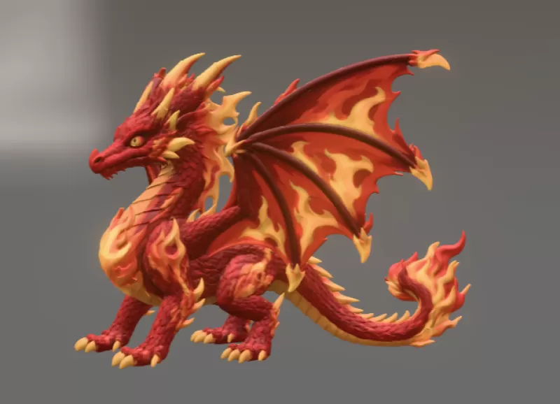 🔥 Inferno Flame Dragon STL File for 3D Print - Model preview 6
