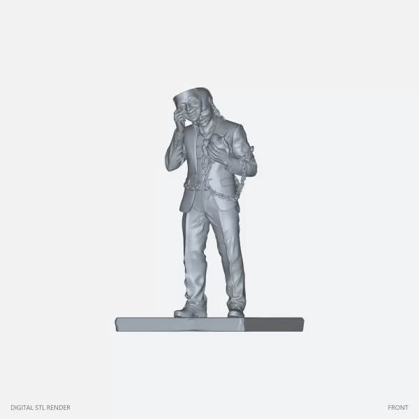 Chained Mask-Bearing Figure - STL - Model preview 1