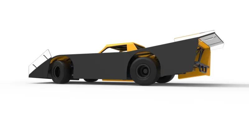 Vintage Dirt late model Race car V5 while turning Scale 1:25 - Model preview 13