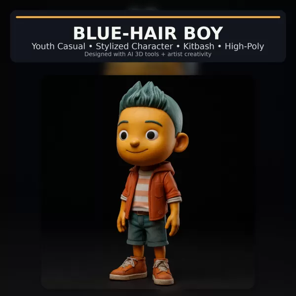 Stylized Character Collection Vol. 01 – Kitbash High-Poly 3D Mod - Model preview 2