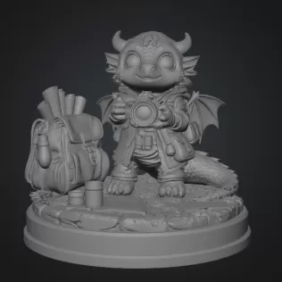 Cute Camera Baby Dragon STL File for 3D Print