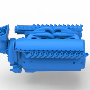 Engine V12 of Vintage Dragster Version 2 Scale 1:25 - Model thumbnail 9