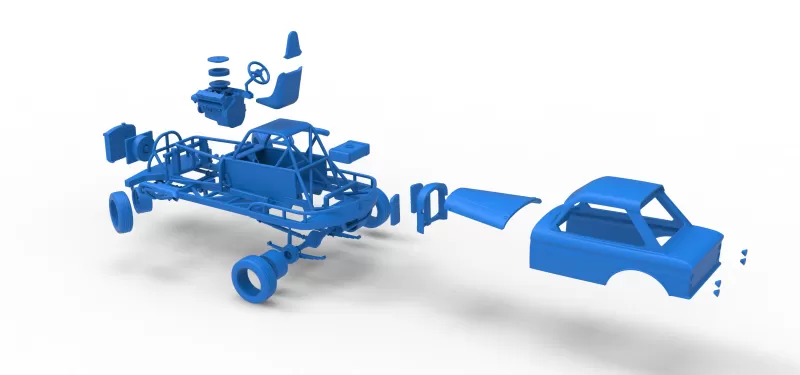 New Zealand Vintage Stock car while turning Scale 1:25 - Model preview 29