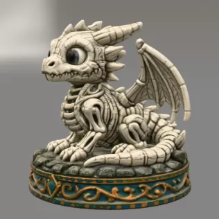 Baby Skeleton Dragon STL File for 3D Print - Model thumbnail 4