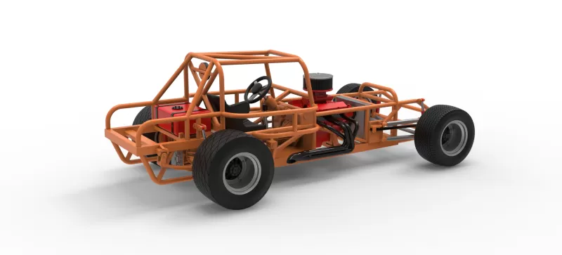 Vintage Dirt Modified stock car Base Version 8 Scale 1:25 - Model preview 18