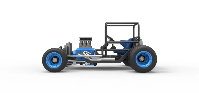 Vintage Dirt Supermodified stock car Base Scale 1:25 - Model preview 9