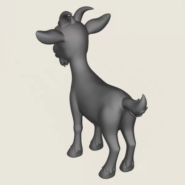 Cartoon Goat Print Ready 3D Model - Model preview 5