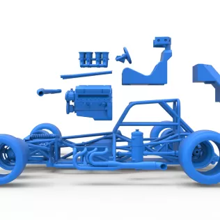 Supermodified front engine race car Base Version 3 Scale 1:25 - Model thumbnail 29
