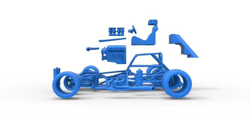 Supermodified front engine race car Base Version 3 Scale 1:25 - Model preview 29