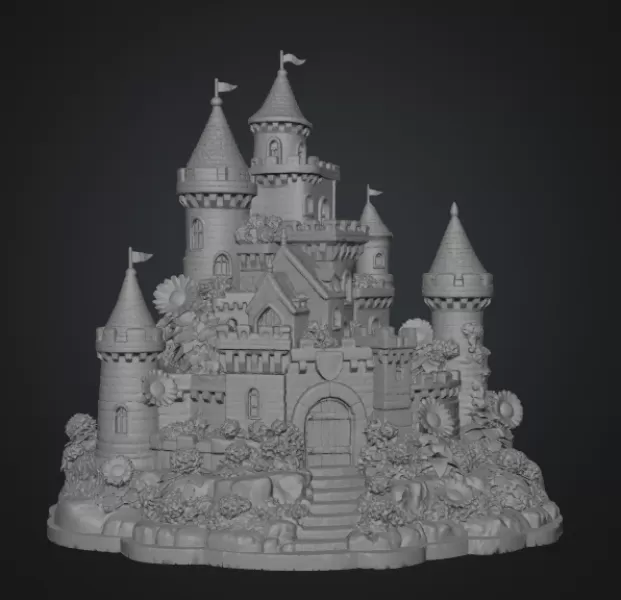 Sunflower Fantasy Castle STL File for 3D Print - Model preview 13