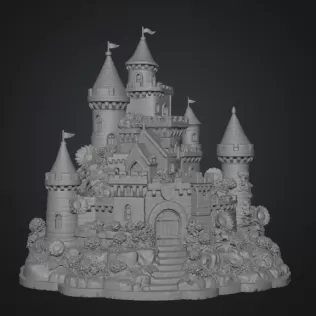 Sunflower Fantasy Castle STL File for 3D Print - Model thumbnail 13