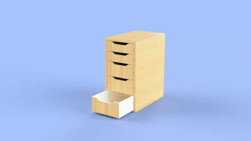 Mini storage Cabinet – Inspired by IKEA’s ALEX - Model preview 3
