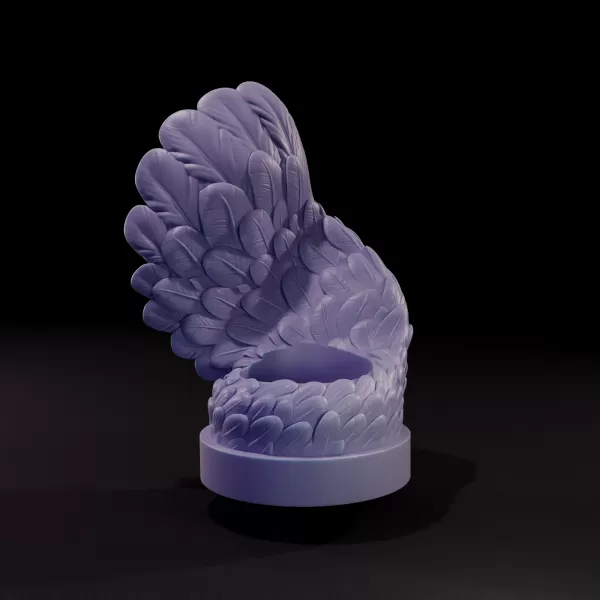 Angelic Wing Incense Burner 3D Printable Model - Model preview 2