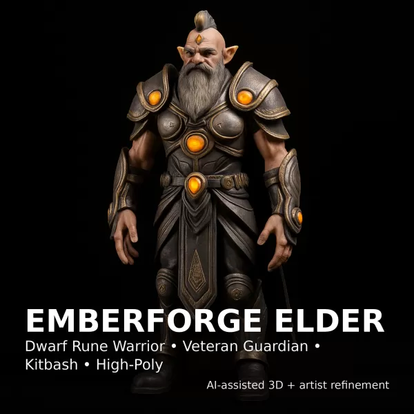 Kitbash Heroes — Fantasy + Sci-Fi High-Poly Character Pack - Model preview 6
