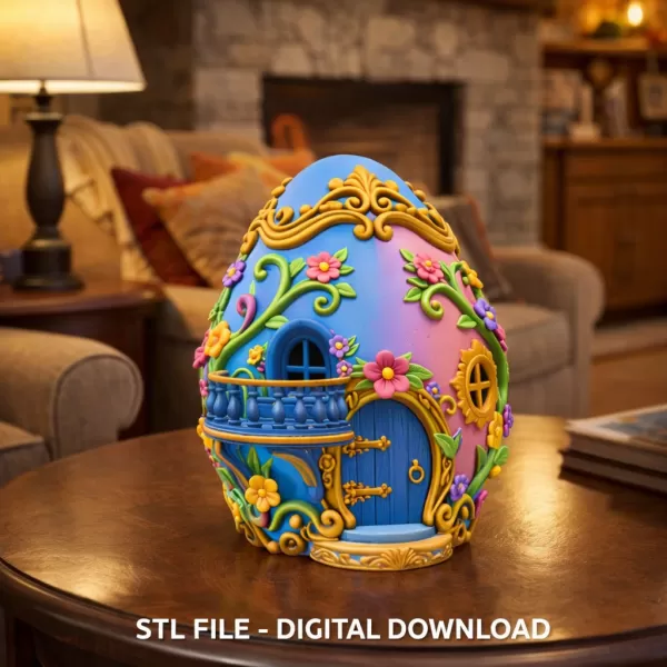 Fantasy Egg House – STL File 3D Printable - Model preview 2