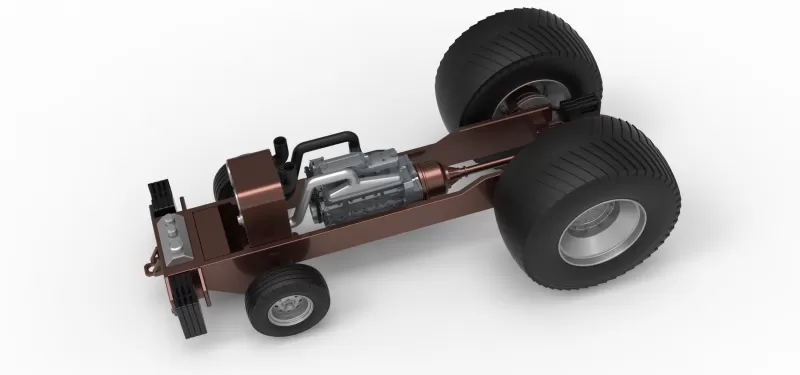 Pro Stock Pulling Tractor Base Scale 1:25 - Model preview 4
