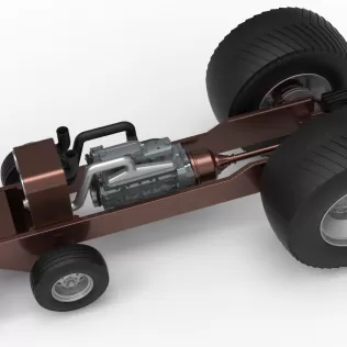 Pro Stock Pulling Tractor Base Scale 1:25 - Model thumbnail 4