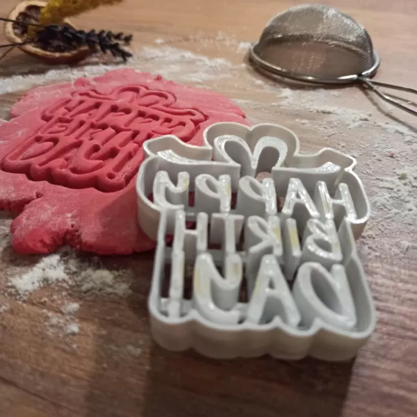 Happy Birthday Cookie & Clay Cutter, Gift Box Style Design - Model preview 2
