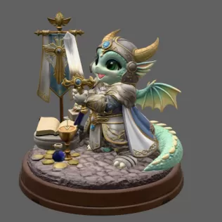Holy Knight Dragon STL File for 3D print - Model thumbnail 5
