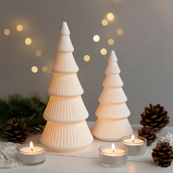 Christmas Tree Candle Holder Set | 2 pcs LED Holiday Decoration - Model preview 7