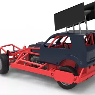 New Zealand Superstock car while turning Version 5 Scale 1:25 - Model thumbnail 12
