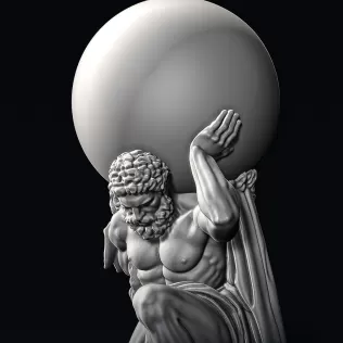 Hercules Statue Holding the Globe #RoZ - Model thumbnail 10