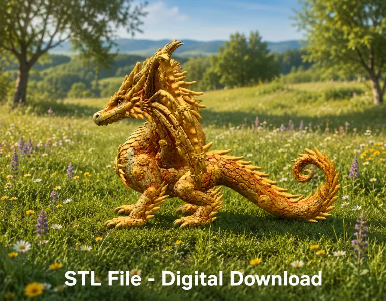 ☀ Sunfire Celestial Dragon STL File for 3D Print - Model preview 1