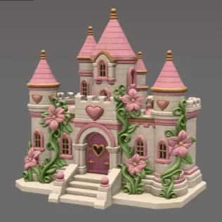 Enchanted Heart Blossom Castle STL File for 3D Print - Model thumbnail 7