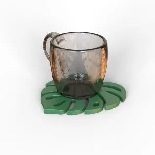 Monstera Leaf Coaster, 3D Tropical Home Decor, Eco-Friendly - Model thumbnail 5