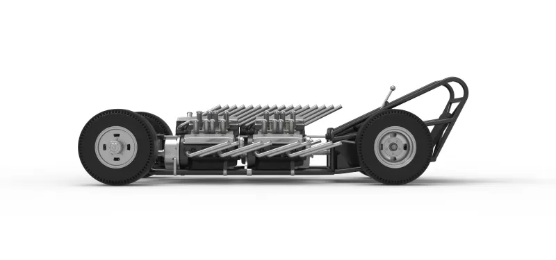 Vintage AWD Dragster Base Version 2 Scale 1:25 - Model preview 9