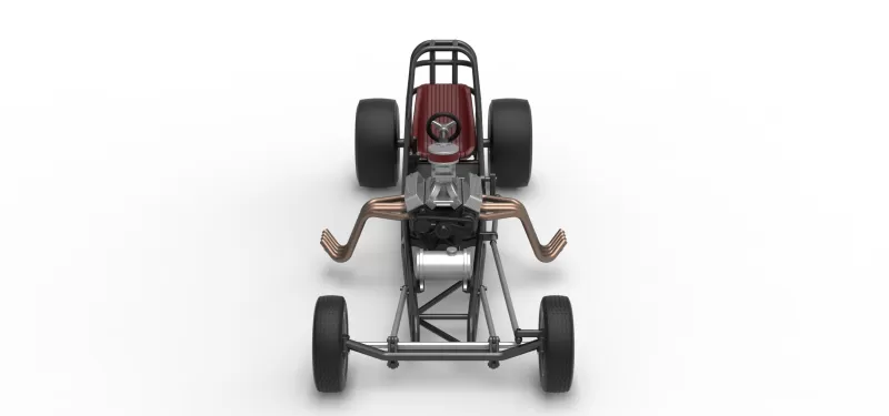 Vintage Front engine dragster Base Version 5 Scale 1:25 - Model preview 8