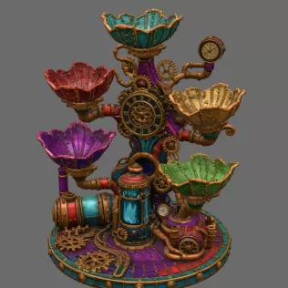 Steampunk Clockwork Bowl Organizer STL File for 3D Print - Model thumbnail 9