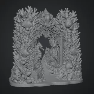 Coral Seahorse Fantasy Gateway STL File for 3D Print