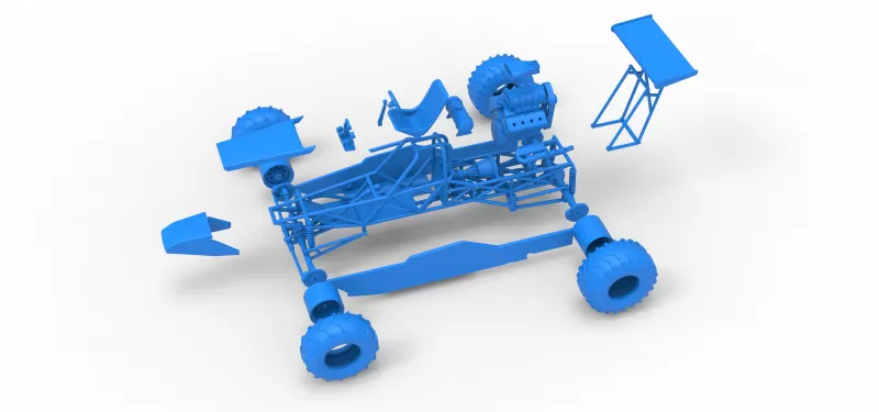 Vintage Mud dragster Scale 1:25 - Model preview 19